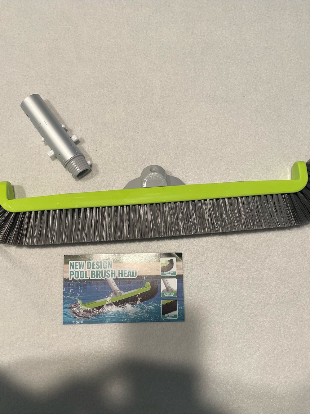 Pool Brush Head with Lime Green Trim - New Design